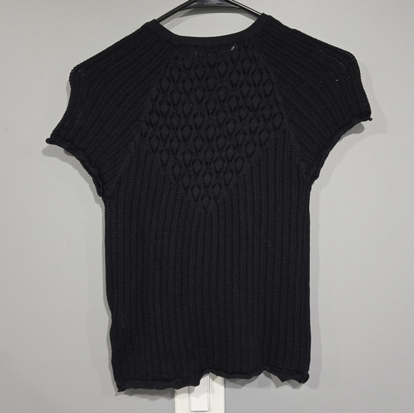 Zara Black Cap Sleeve Stretch Knit Sweater! Size Medium - Picture 4 of 10